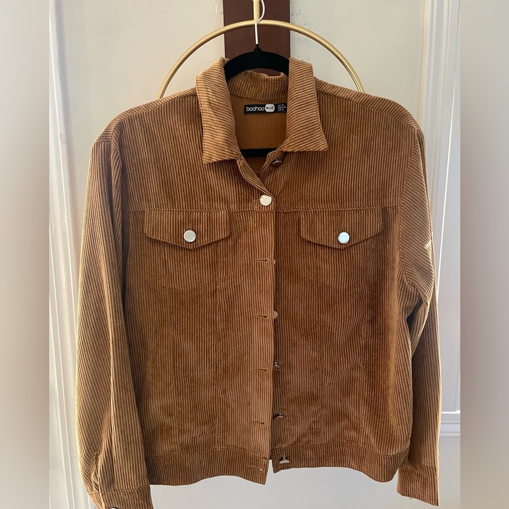 Boohoo Tan Corduroy Utility Jacket